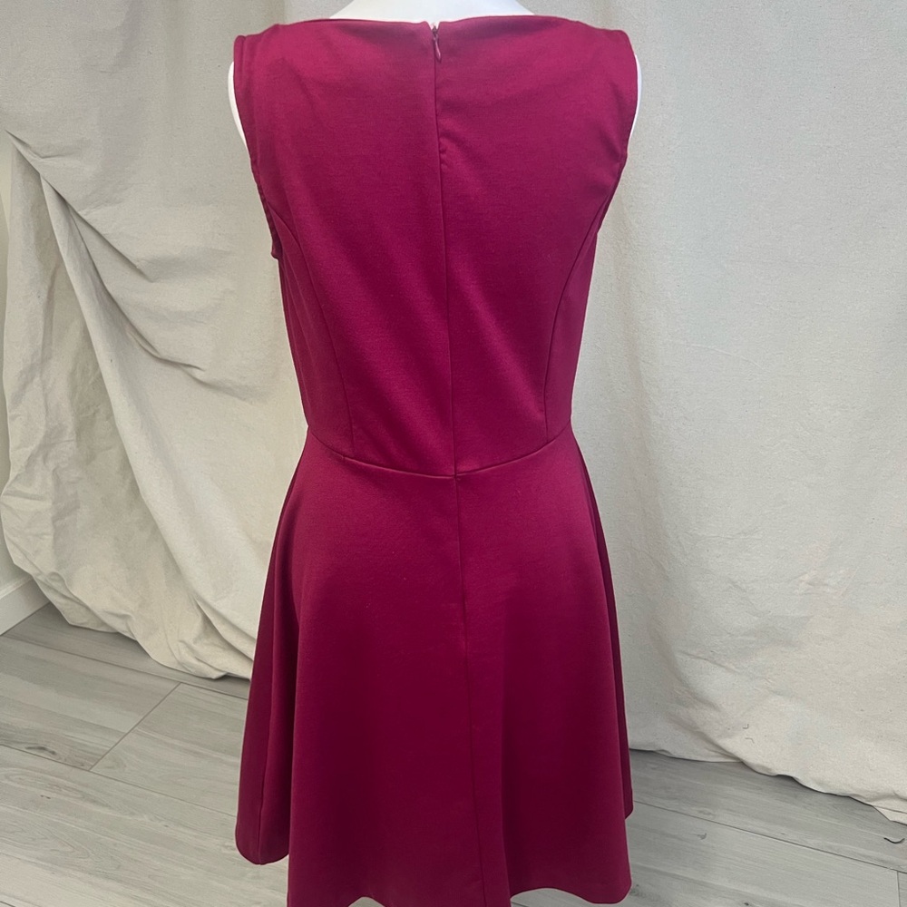 Merona Fuchsia Pink Sleeveless Boatneck Fit & Flare Dress Sz S/P Spring‎ Retro - Picture 4 of 7